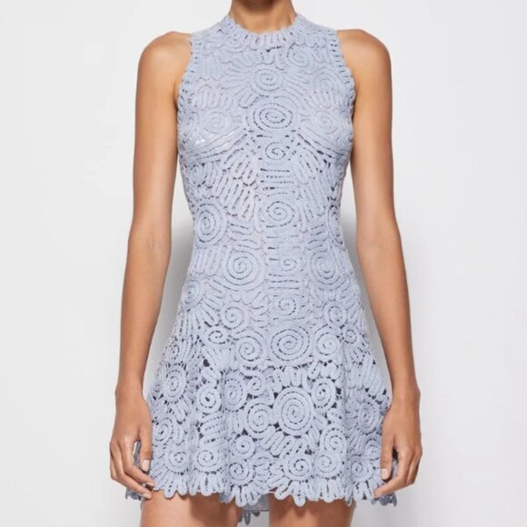 Jonathan Simkhai Miranda Embroidered Mini Dress Cove Sz Us 8 - Picture 4 of 7